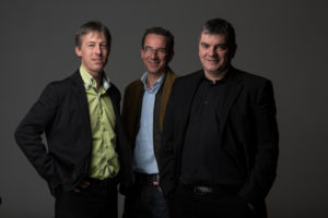 Die drei Softcar-Gründer François Vuille, Marc Frehner und Jean-Luc Thuliez.