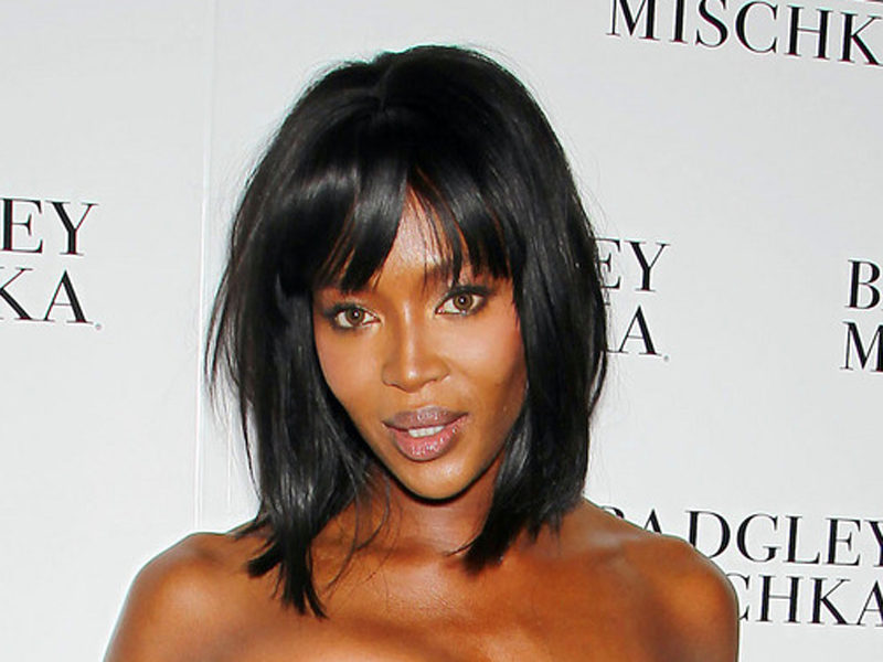In this image released by Starpix, model Naomi Campbell poses at the Badgley Mischka Spring 2015 show was modeled during Fashion Week in New York on Tuesday, Sept. 9, 2014. (AP Photo/Starpix, Marion Curtis)