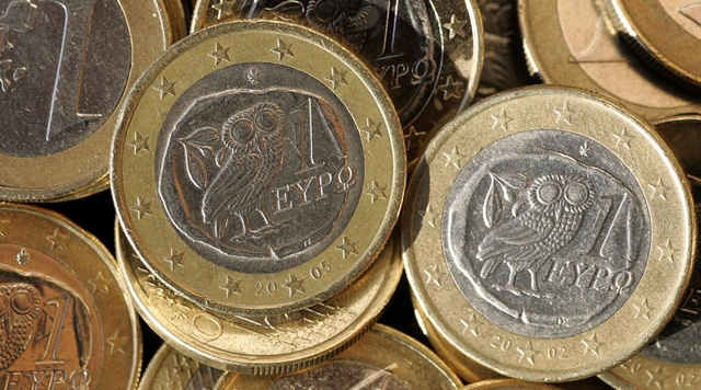 Griechische Euromünzen.