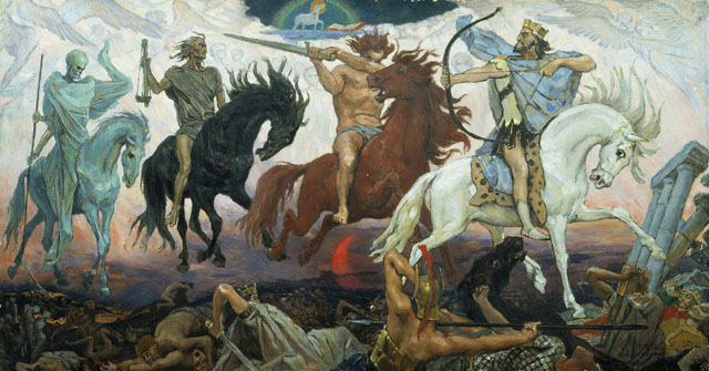 Die vier Reiter der Apokalypse von Viktor Vasnetsov, 1887.