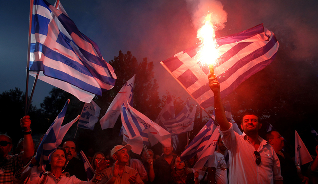 Kundgebung in Athen vor den griechischen Wahlen, 4. Mai 2012. (Keystone)