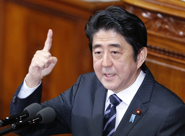 Shinzo Abe im japanischen Parlament. (Keystone)
