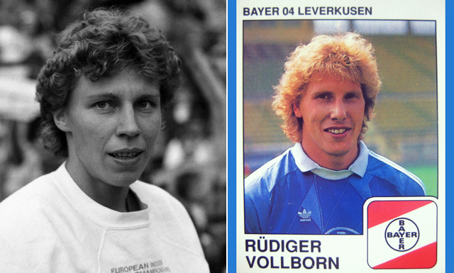 Was für eine Ähnlichkeit: Leichtathletik-Legende Marita Koch (l.), Bundesliga-Keeper Rüdiger Vollborn.