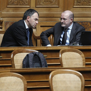 Christophe Darbellay und Fulvio Pelli im Nationalratssaal.