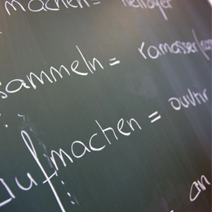 Wandtafel im Französischunterricht. (Foto: Keystone)