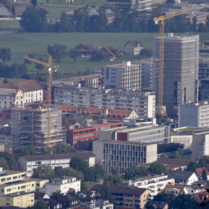 Bautätigkeit im Kanton Zug, 23. August 2013. (Keystone/Alexandra Wey)