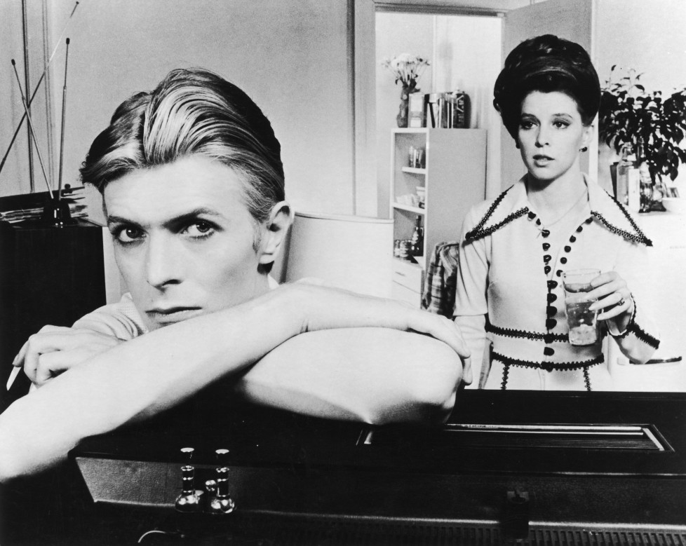 English actor, singer and musician David Bowie stars with Candy Clark in 'The Man Who Fell to Earth', 1976. (Photo by Archive Photos/Getty Images)