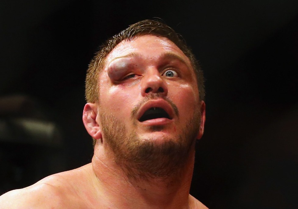 BOSTON, MA - JANUARY 17: Matt Mitrione reacts after his heavyweight bout against Travis Browne (not pictured) during UFC Fight Night 81 at TD Banknorth Garden on January 17, 2016 in Boston, Massachusetts. (Photo by Maddie Meyer/Getty Images) *** BESTPIX ***