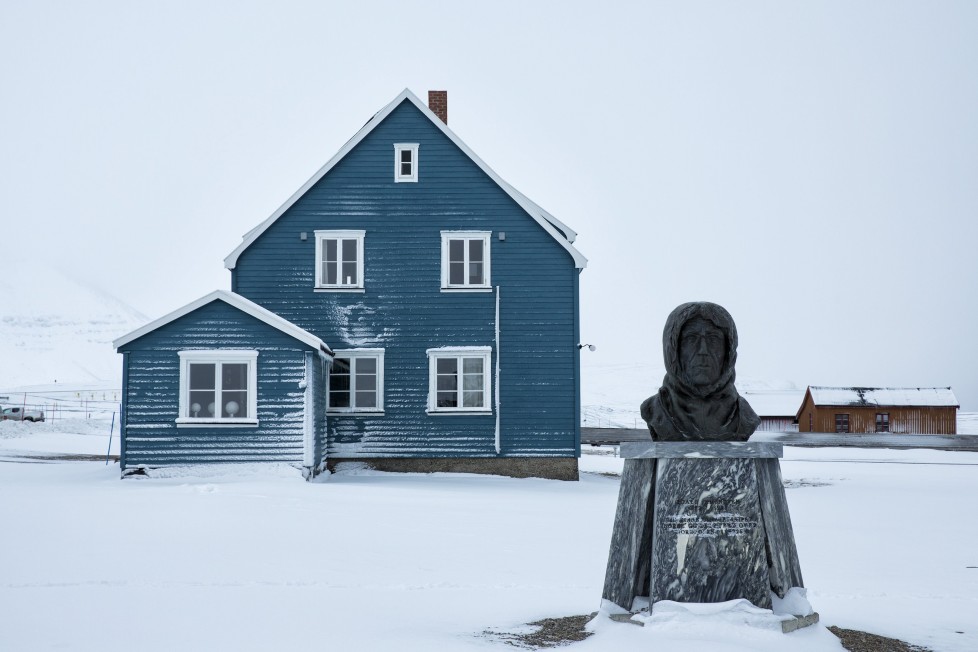 A scupted bust of Norwegian explorer Roald Amundsen is seen at the scientific base of Ny Alesund, in Norway, October 18, 2015. A Norwegian chain of islands just 1,200 km (750 miles) from the North Pole is trying to promote new technologies, tourism and scientific research in a shift from high-polluting coal mining that has been a backbone of the remote economy for decades. Norway suspended most coal mining on the Svalbard archipelago last year because of the high costs, and is looking for alternative jobs for about 2,200 inhabitants on islands where polar bears roam. Part of the answer may be to boost science: in Ny-Alesund, the world's most northerly permanent non-military settlement, scientists from 11 nations including Norway, Germany, France, Britain, India and South Korea study issues such as climate change. The presence of Norway, a NATO member, also gives the alliance a strategic foothold in the far north, of increasing importance after neighbouring Russia annexed Ukraine's Crimea region in 2014. REUTERS/Anna FilipovaPICTURE 09 OF 19 - SEARCH "SVALBARD FILIPOVA" FOR ALL IMAGESâ€¨