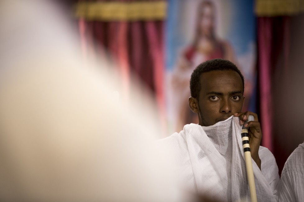 Buchs, 15.8.2015. Eritreisch-orthodoxer Gottesdienst in der refomierten Kirche von Buchs AG. Foto: Daniel Rihs / 13 Photo