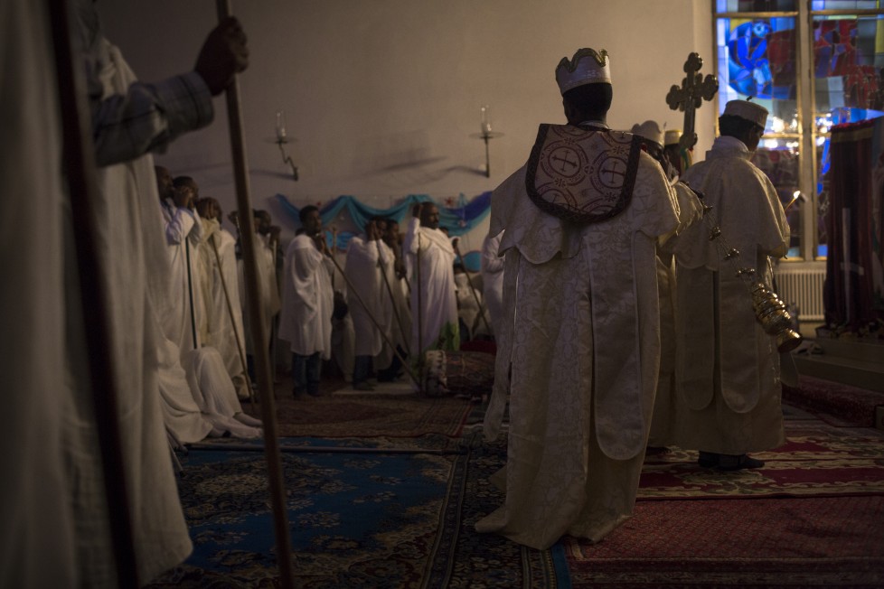 Buchs, 16.8.2015. Eritreisch-orthodoxer Gottesdienst in der refomierten Kirche von Buchs AG. Foto: Daniel Rihs / 13 Photo