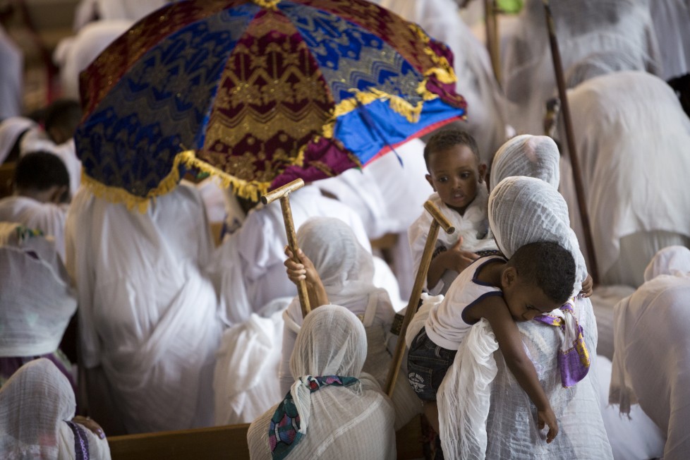 Buchs, 16.8.2015. Eritreisch-orthodoxer Gottesdienst in der refomierten Kirche von Buchs AG. Foto: Daniel Rihs / 13 Photo