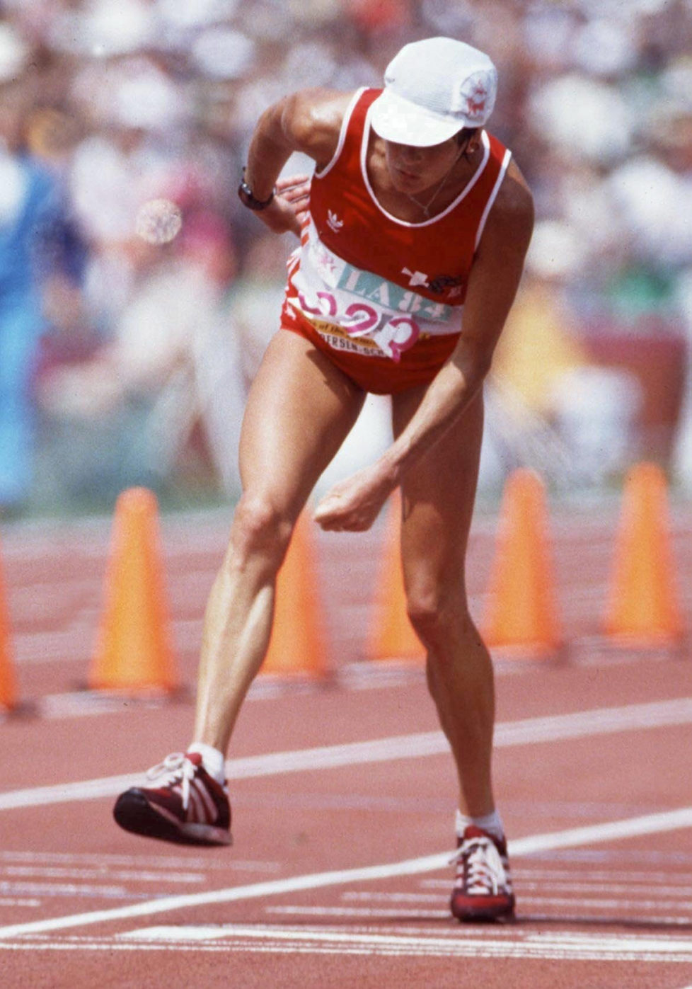LOS ANGELES, UNITED STATES - AUGUST 20: LOS ANGELES 1984; MARATHON: Gaby ANDERSEN - SCHIESS/SUI (Photo by Bongarts/Getty Images)