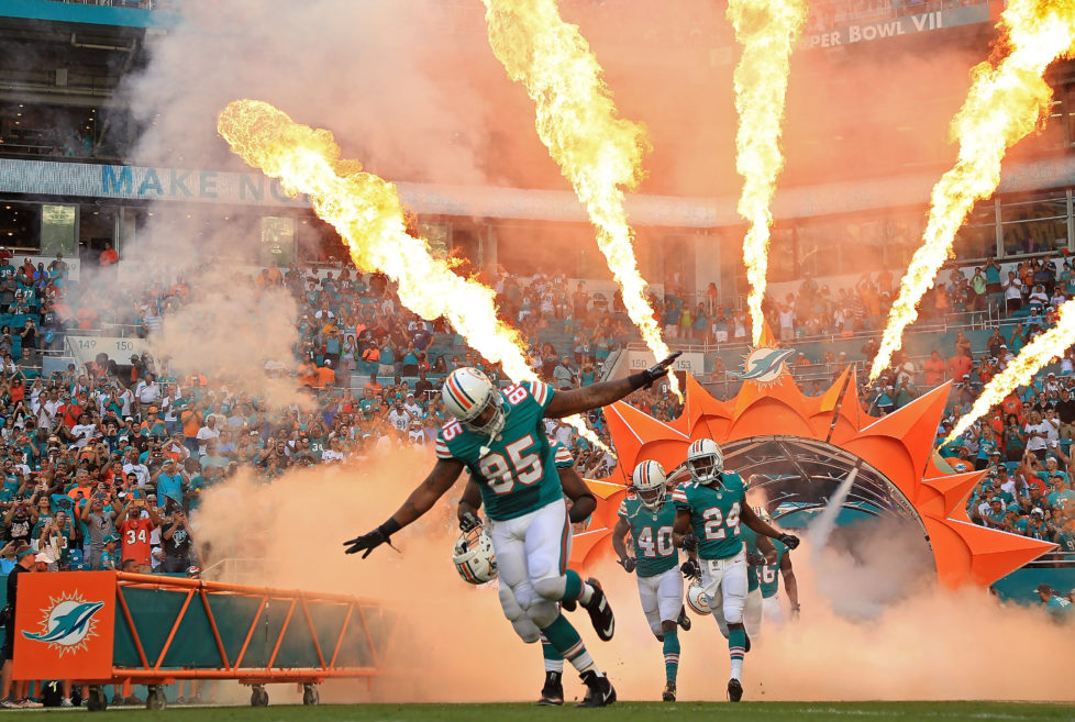 MIAMI GARDENS, FL - NOVEMBER 27: The Miami Dolphins takes the field during a game against the San Francisco 49ers on November 27, 2016 in Miami Gardens, Florida. (Photo by Mike Ehrmann/Getty Images) *** BESTPIX ***