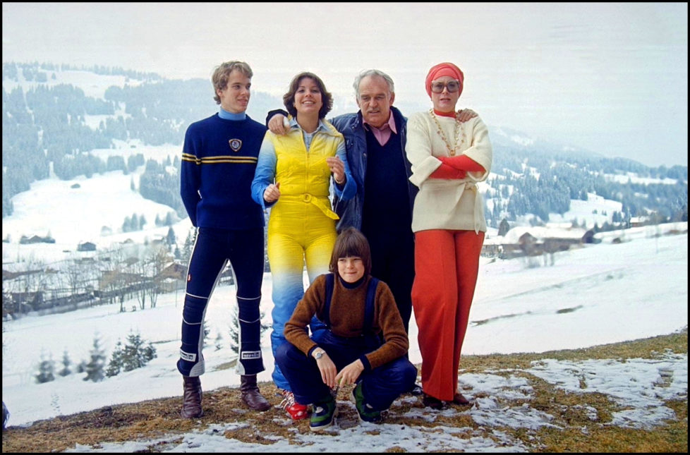 SWITZERLAND - APRIL 01: Retro: 40 years of the reign of prince Rainier in Gstaad, Switzerland in April 1989. (Photo by Daniel SIMON/Gamma-Rapho via Getty Images)