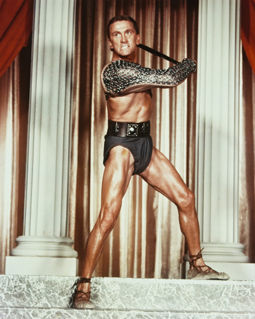 American actor Kirk Douglas plays the gladiator leader of a Roman slave revolt in 'Spartacus', directed by Stanley Kubrick', 1960. (Photo by Silver Screen Collection/Hulton Archive/Getty Images)