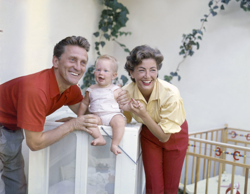 American actor Kirk Douglas with his wife German American producer Anne Buydens and their fourth son Eric. (Photo by Sunset Boulevard/Corbis via Getty Images)