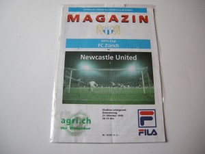 Matchprogramm FCZ - Newcastle United, 1999
