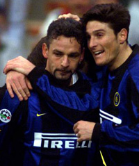 Roberto Baggio und Javier Zanetti